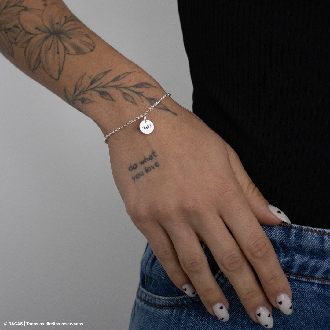 Pulseira Medalha (P) Personalizada - Aço Inoxidável