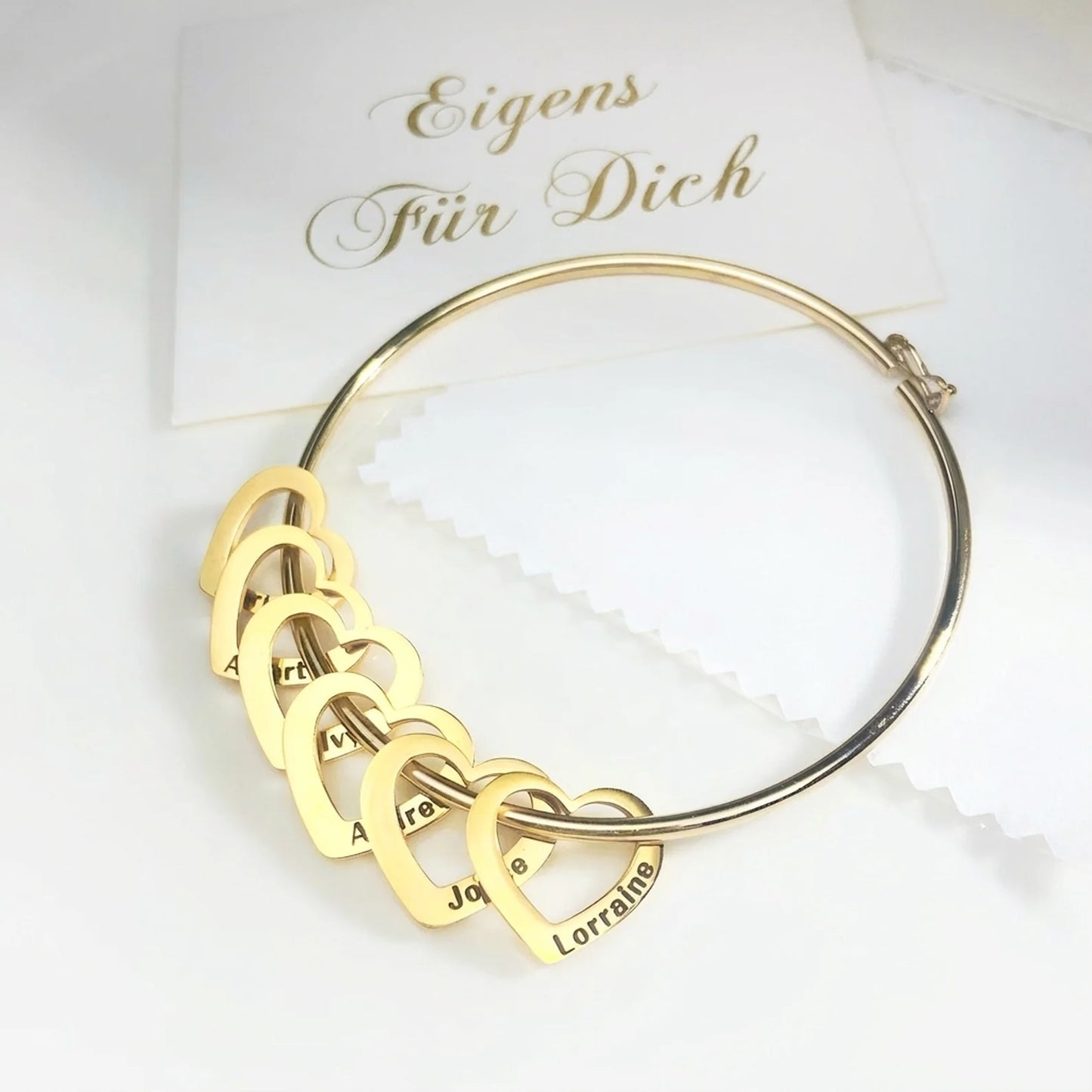 Armband Meine Herzen - Personalisierbar | Lasergravur - Gravieren Sie die Namen Ihrer Familie! — Spezielle Muttertagsaktion ♥