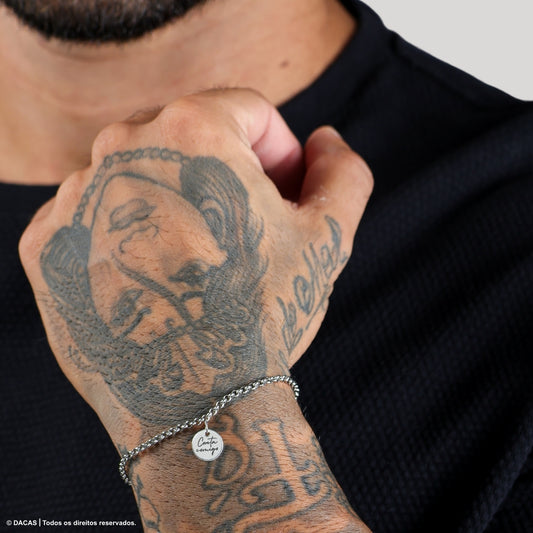 Pulseira Medalha (P) Personalizada - Aço Inoxidável