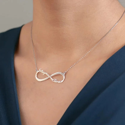 Collier Infini - Personnalisable - Jusqu'à 8 Noms.
