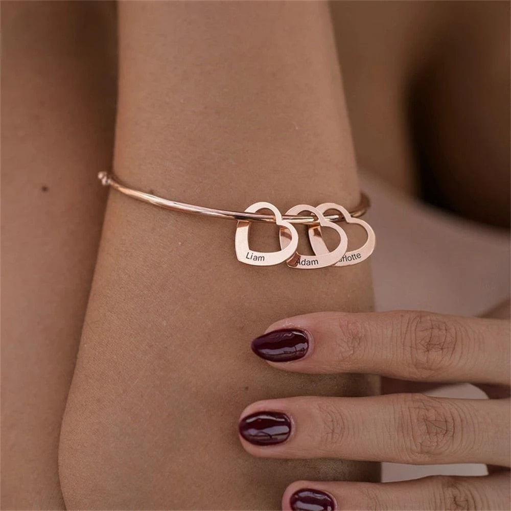 My Hearts Bracelet - Customizable | Laser Engraving - Etch Your Family's Names! — Special Mother's Day Offer ♥