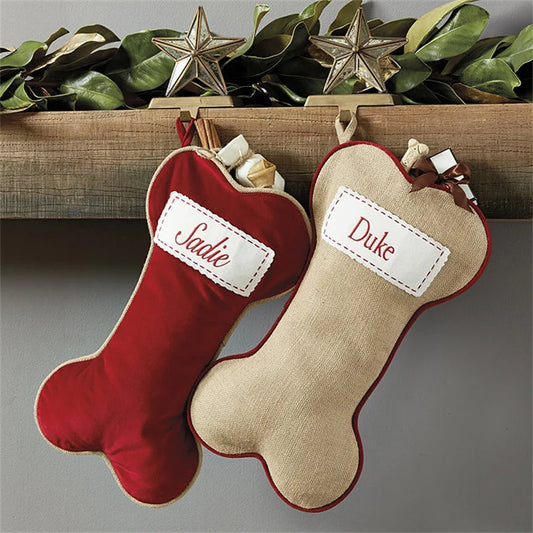 Personalized Christmas Pet Bone Stocking