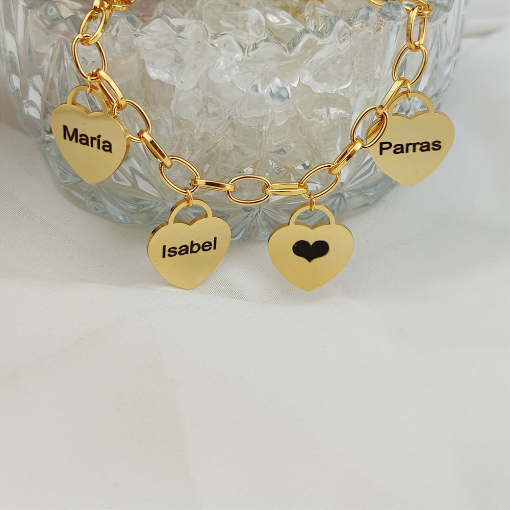 Bracelet Cœurs de la Vie - Personnalisable - Gravure au Laser - Acier Inoxydable | Offre Spéciale! ♥
