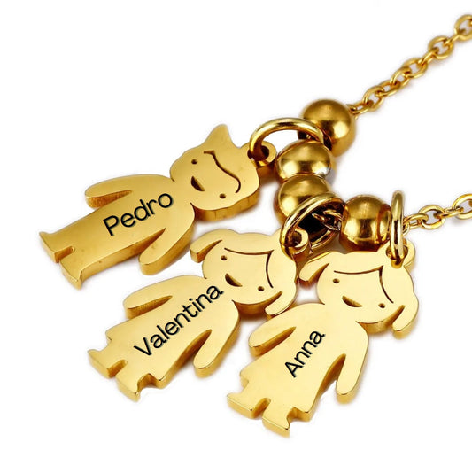Collier Mes Trésors Personnalisable - Famille Enfants&Petits-Enfants - Offre Spéciale ! ♥