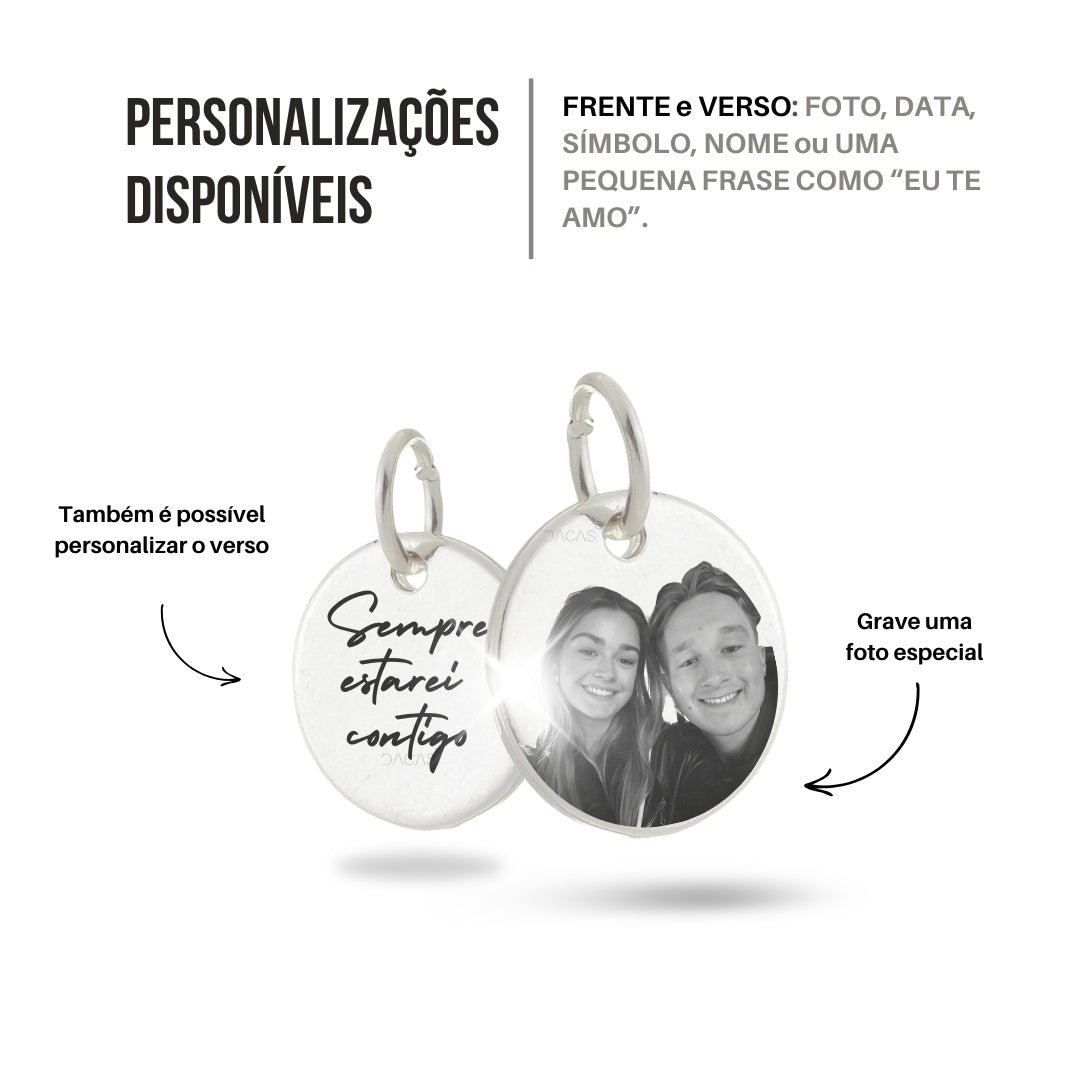 KIT Pulseira Medalha (M) Personalizada com 2 fotos - Aço Inoxidável