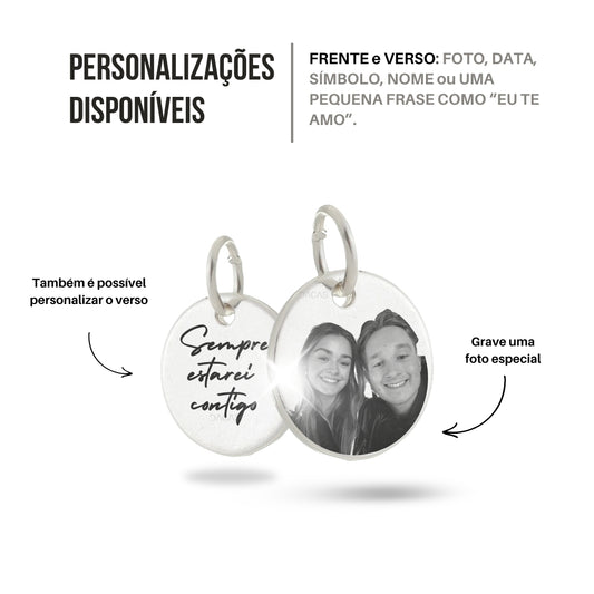 KIT Pulseira Medalha (M) Personalizada com 2 fotos - Aço Inoxidável