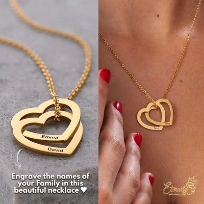 Customizable Heart Necklace - Laser Engraving - Gold Plated