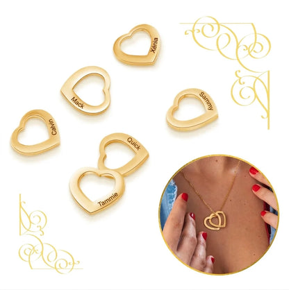 Collier Cœurs Personnalisable - Gravure au Laser - Plaqué Or