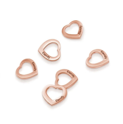 Customizable Heart Necklace - Laser Engraving - Gold Plated