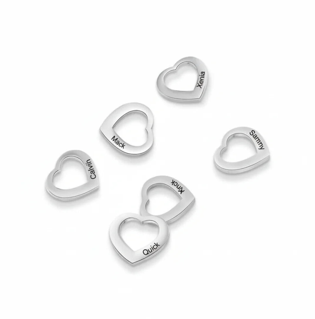 Customizable Heart Necklace - Laser Engraving - Gold Plated