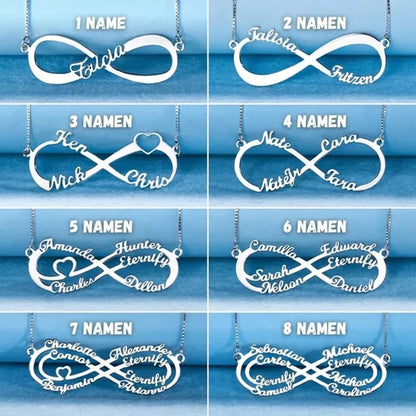 Unendlichkeitskette - Personalisierbar - Bis zu 8 Namen.