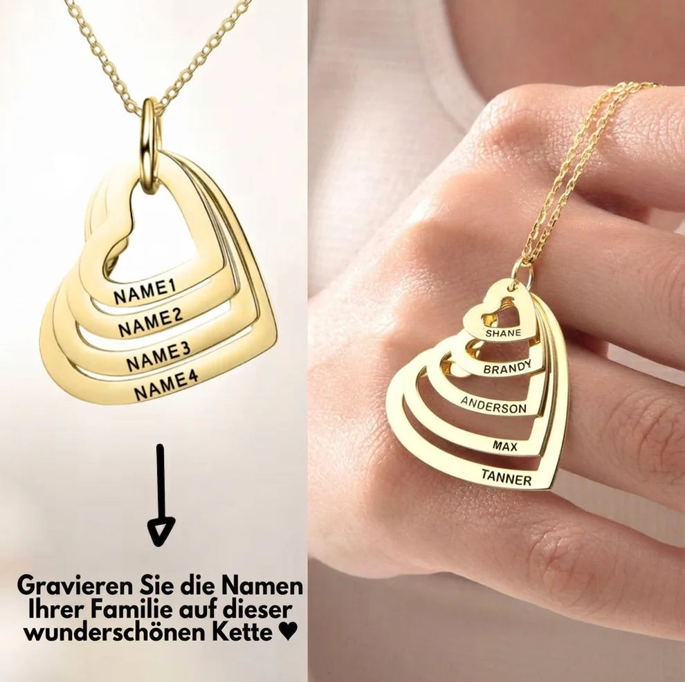 Personalisierbare Halskette Meine Herzen - Lasergravur - Sonderangebot! ♥