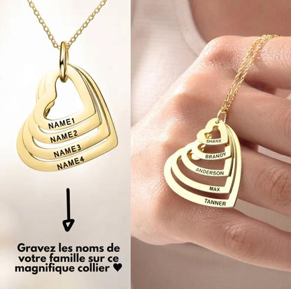 Collier Mes Cœurs Personnalisable - Gravure au Laser - Offre Spéciale ! ♥