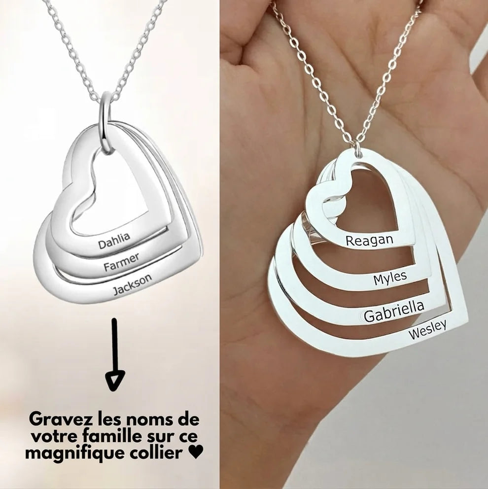 Collier Mes Cœurs Personnalisable - Gravure au Laser - Offre Spéciale ! ♥