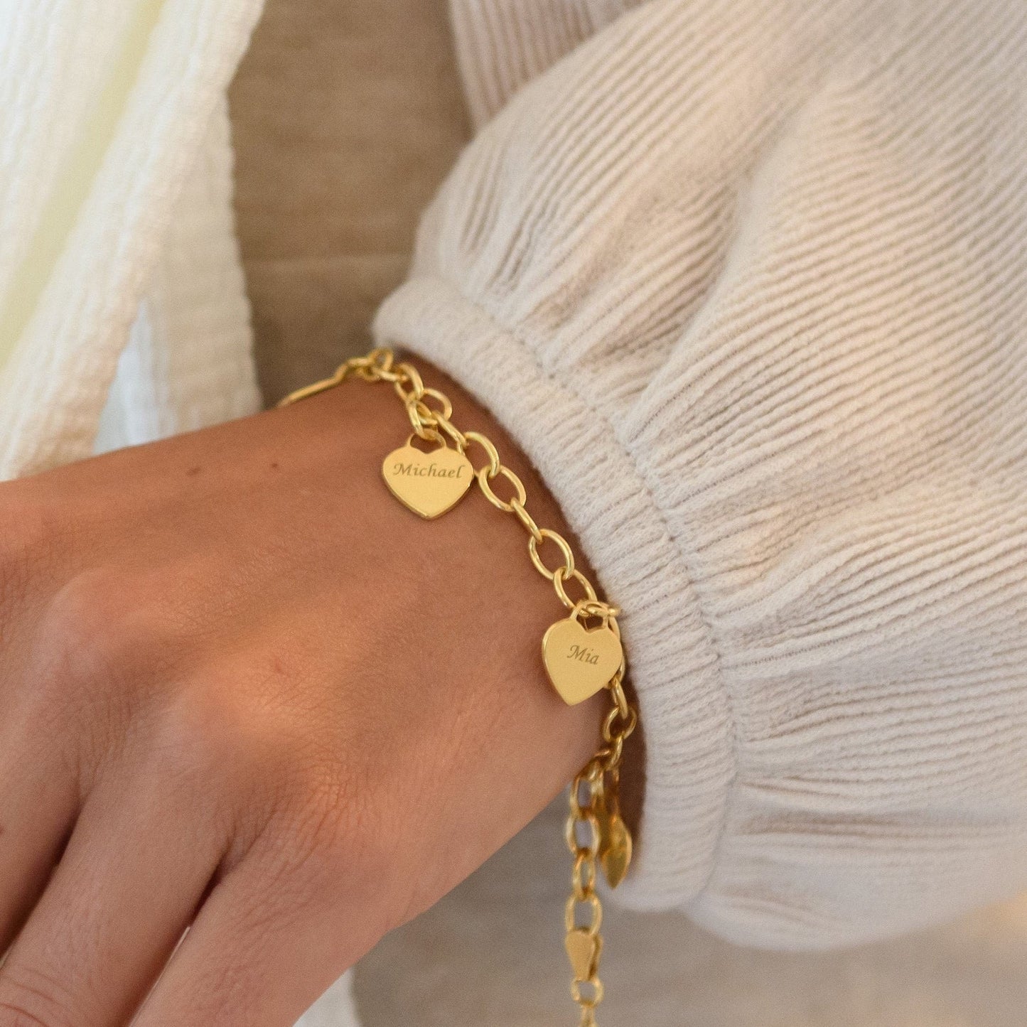 Armband Herzen des Lebens - Personalisierbar - Lasergravur - Edelstahl | Special Offer! ♥