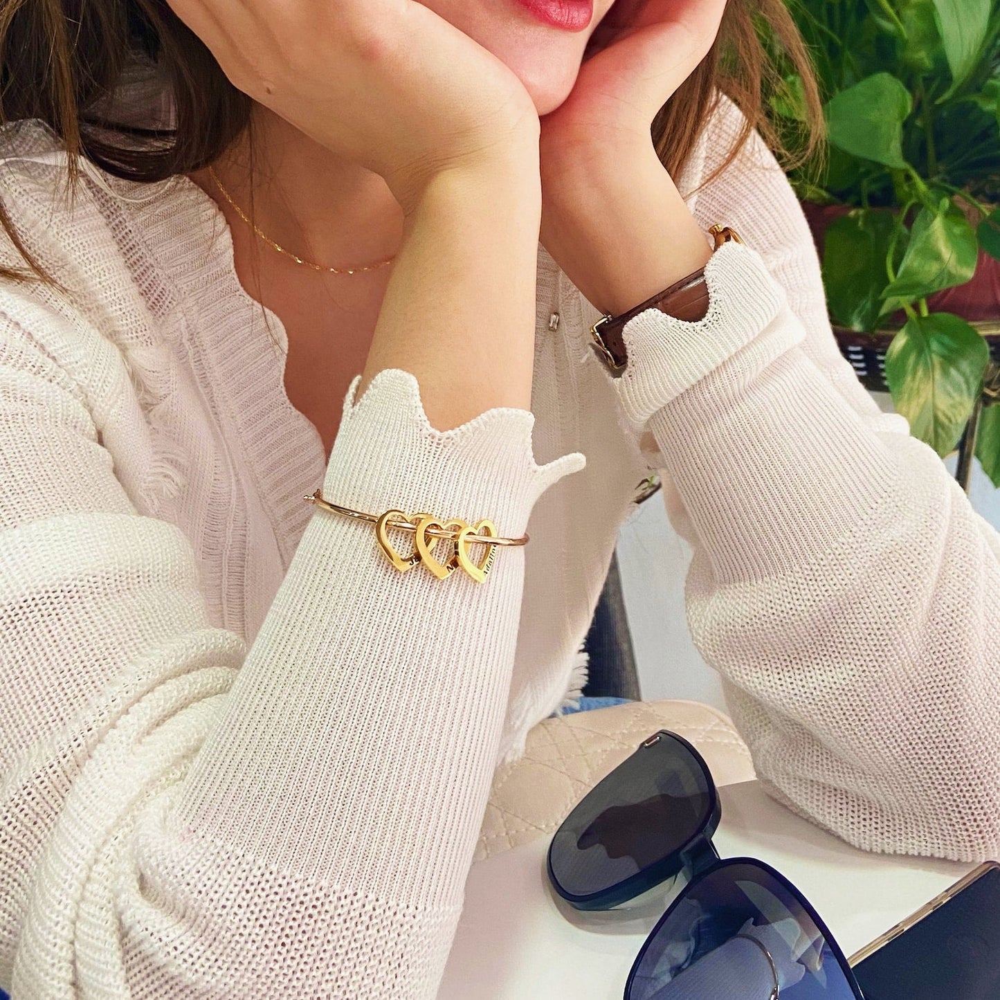Armband Meine Herzen - Personalisierbar | Lasergravur - Gravieren Sie die Namen Ihrer Familie! — Spezielle Muttertagsaktion ♥