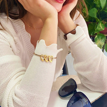 Armband Meine Herzen - Personalisierbar | Lasergravur - Gravieren Sie die Namen Ihrer Familie! — Spezielle Muttertagsaktion ♥