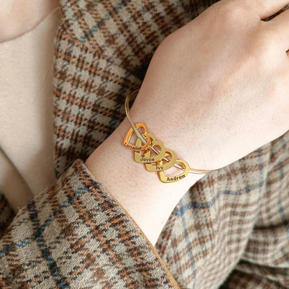 Bracelet Mes Cœurs - Personnalisable | Gravure Laser - Gravez les Noms de votre Famille ! — Offre Spéciale Fête des Mères ♥