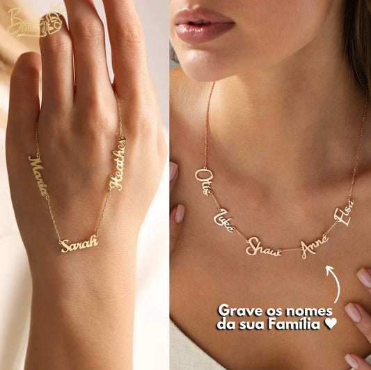 Collier Amour Éternel Personnalisable - Ma Famille - Découpe Laser - Plaqué or - Fête des Mères 🔥