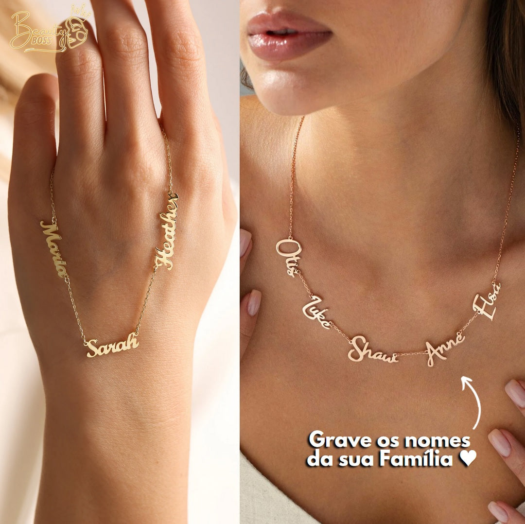 Personalisierbare Kette Ewige Liebe - Meine Familie - Lasergeschnitten - Vergoldet - Muttertagserwärmung 🔥