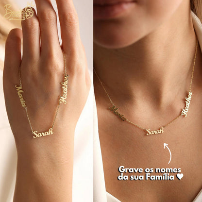 Collier Amour Éternel Personnalisable - Ma Famille - Découpe Laser - Plaqué or - Fête des Mères 🔥