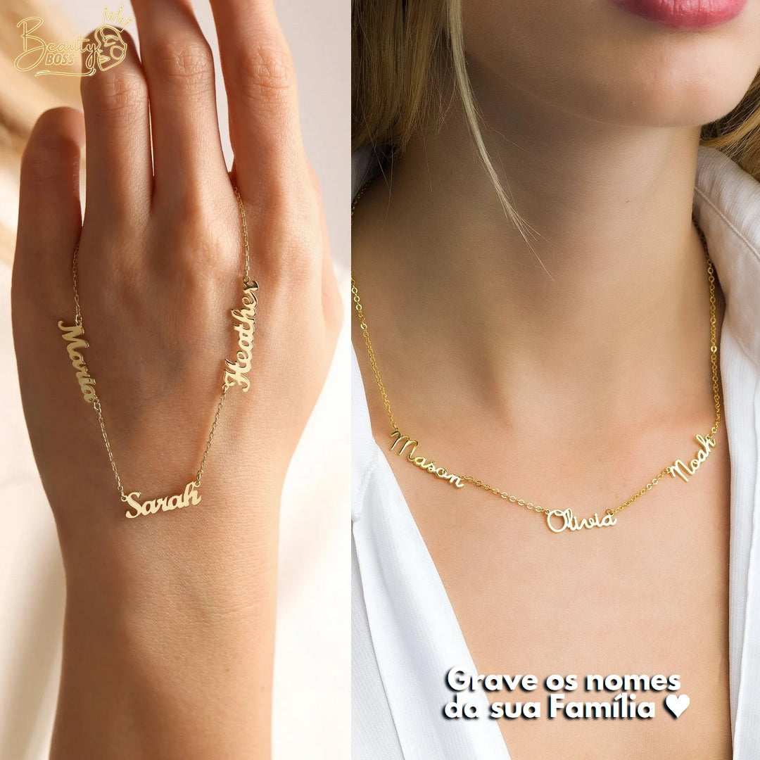 Collier Amour Éternel Personnalisable - Ma Famille - Découpe Laser - Plaqué or - Fête des Mères 🔥