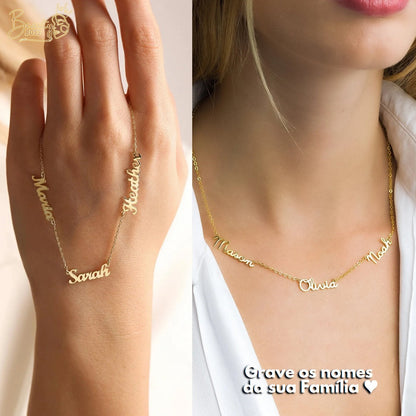 Collier Amour Éternel Personnalisable - Ma Famille - Découpe Laser - Plaqué or - Fête des Mères 🔥