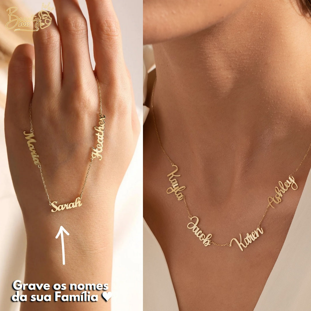 Collier Amour Éternel Personnalisable - Ma Famille - Découpe Laser - Plaqué or - Fête des Mères 🔥