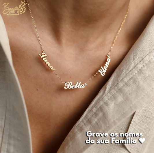 Collier Amour Éternel Personnalisable - Ma Famille - Découpe Laser - Plaqué or - Fête des Mères 🔥