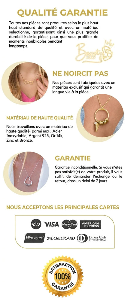 Bracelet Ailes d'Ange Personnalisable - Ma Famille - Gravure au Laser - Plaqué or | Préparez la Fête des Mères 🔥