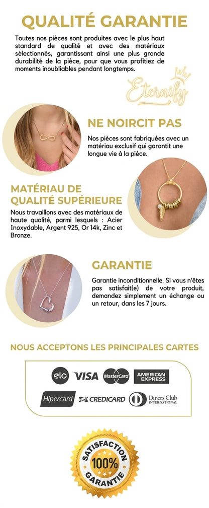 Bracelet Ailes d'Ange Personnalisable - Ma Famille - Gravure au Laser - Plaqué or | Préparez la Fête des Mères 🔥