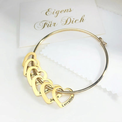 Armband Meine Herzen - Personalisierbar | Lasergravur - Gravieren Sie die Namen Ihrer Familie! — Spezielle Muttertagsaktion ♥