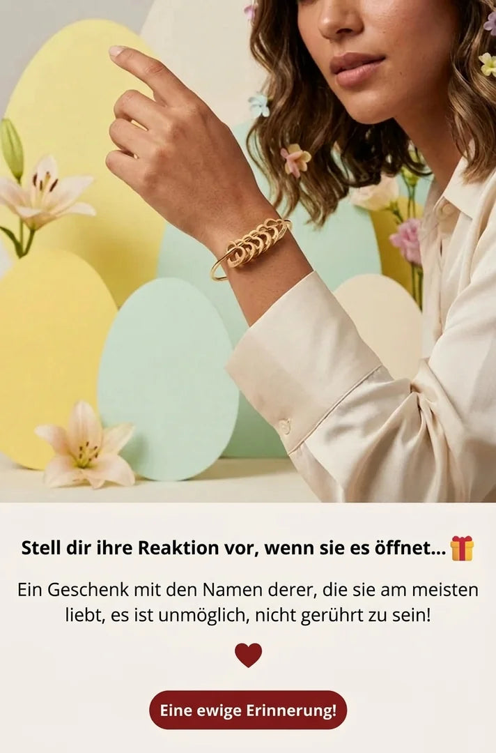 Armband Meine Herzen - Personalisierbar | Lasergravur - Gravieren Sie die Namen Ihrer Familie! — Spezielle Muttertagsaktion ♥