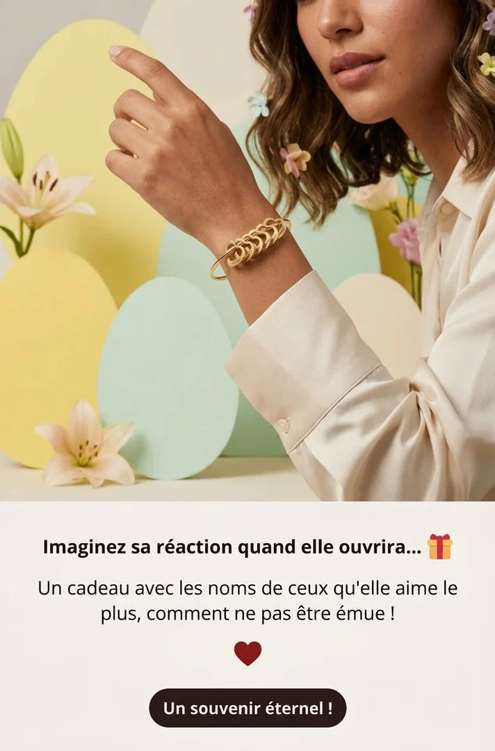 Bracelet Mes Cœurs - Personnalisable | Gravure Laser - Gravez les Noms de votre Famille ! — Offre Spéciale Fête des Mères ♥