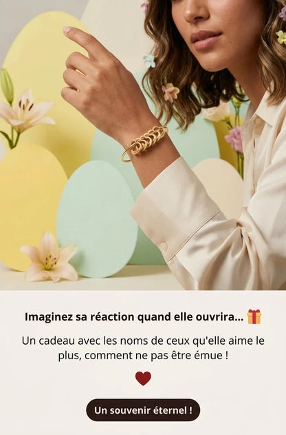 Bracelet Mes Cœurs - Personnalisable | Gravure Laser - Gravez les Noms de votre Famille ! — Offre Spéciale Fête des Mères ♥