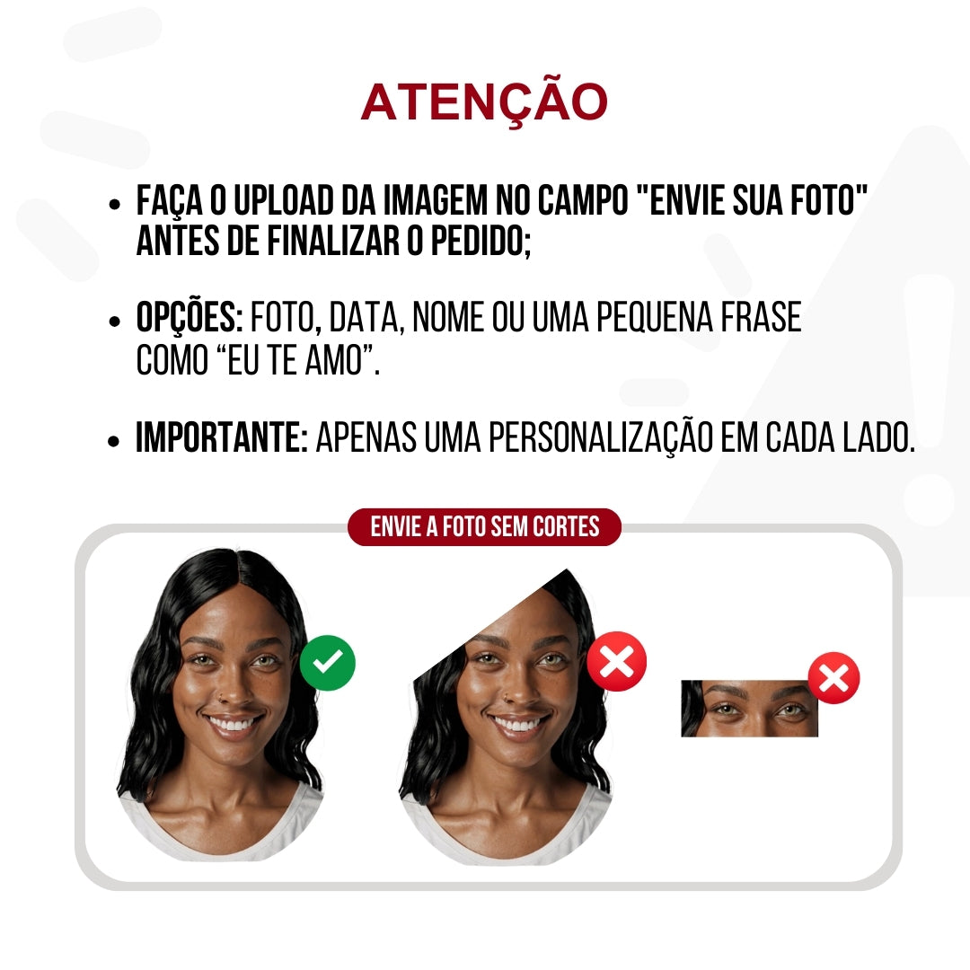 KIT Pulseira Medalha (M) Personalizada com 2 fotos - Aço Inoxidável