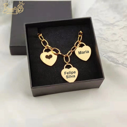 Life Hearts Bracelet - Customizable - Laser Engraved - Stainless Steel | Special Offer! ♥